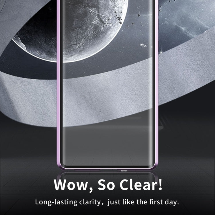 For Samsung Galaxy S22 Ultra 5G MagSafe Magnetic HD Frosted Tempered Glass Holder Phone Case(Purple) - Galaxy S22 Ultra 5G Cases by PMC TechLife | Online Shopping South Africa | PMC TechLife