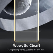 For Samsung Galaxy S24 Ultra 5G MagSafe Magnetic HD Frosted Tempered Glass Holder Phone Case(Gold)