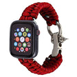 For Apple Watch Ultra 49mm / Series 8&7 45mm / SE 2&6&SE&5&4 44mm / 3&2&1 42mm Umbrella Cord Nylon Braided Watch Band(Red) - Smart Wear by PMC TechLife | Online Shopping South Africa | PMC TechLife