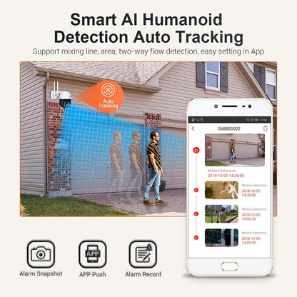ESCAM QF518 5MP Smart WiFi IP Camera, Support AI Humanoid Detection / Auto Tracking / Dual Light Night Vision / Cloud Storage / Two Way Audio / TF Card, Plug:EU Plug(White) - free shipping - PMC Jewellery - Order now!