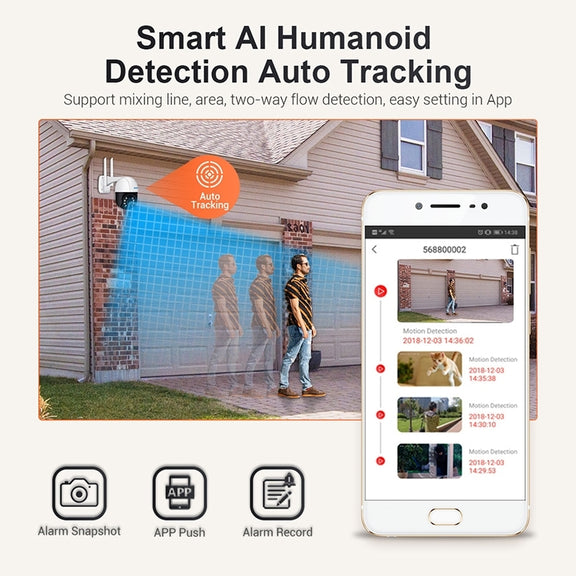 ESCAM QF518 5MP Smart WiFi IP Camera, Support AI Humanoid Detection / Auto Tracking / Dual Light Night Vision / Cloud Storage / Two Way Audio / TF Card, Plug:UK Plug(White)