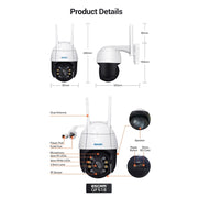 ESCAM QF518 5MP Smart WiFi IP Camera, Support AI Humanoid Detection / Auto Tracking / Dual Light Night Vision / Cloud Storage / Two Way Audio / TF Card, Plug:UK Plug(White)