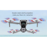 2 Pairs Sunnylife 7238F-3C For DJI Mavic Air 2 Double-sided Three-color Low Noise Quick-release Propellers(Red Blue White)