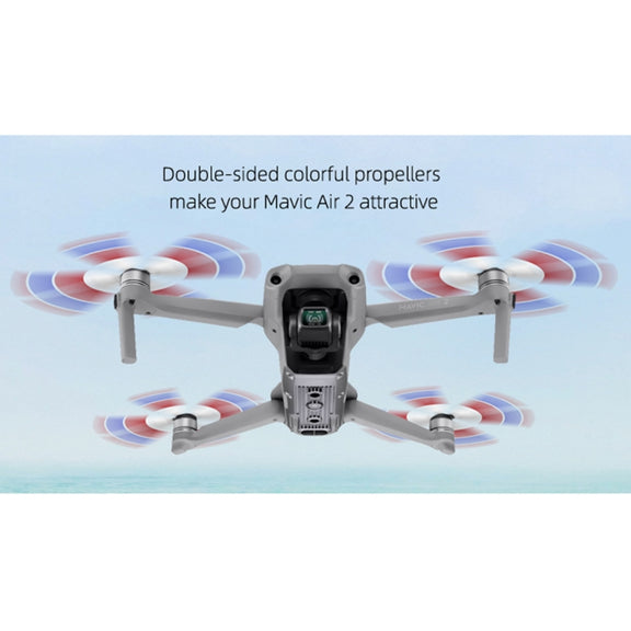 2 Pairs Sunnylife 7238F-3C For DJI Mavic Air 2 Double-sided Three-color Low Noise Quick-release Propellers(Red Blue White)
