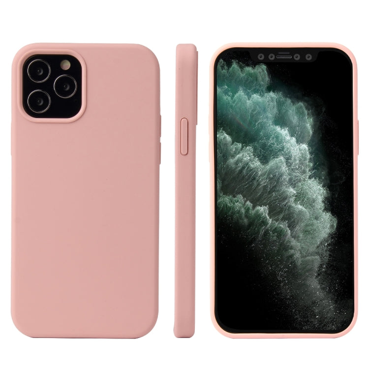 For iPhone 12 / 12 Pro Solid Color Liquid Silicone Shockproof Protective Case(Lilac Purple)