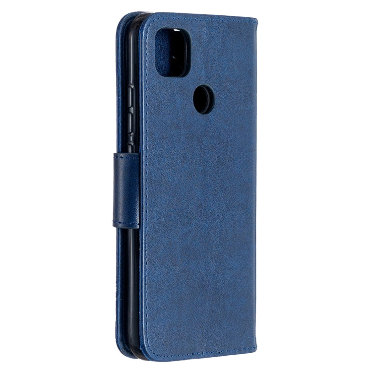 For Xiaomi Redmi 9C Two Butterflies Embossing Pattern Horizontal Flip Leather Case with Holder & Card Slot & Wallet & Lanyard(Dark Blue)