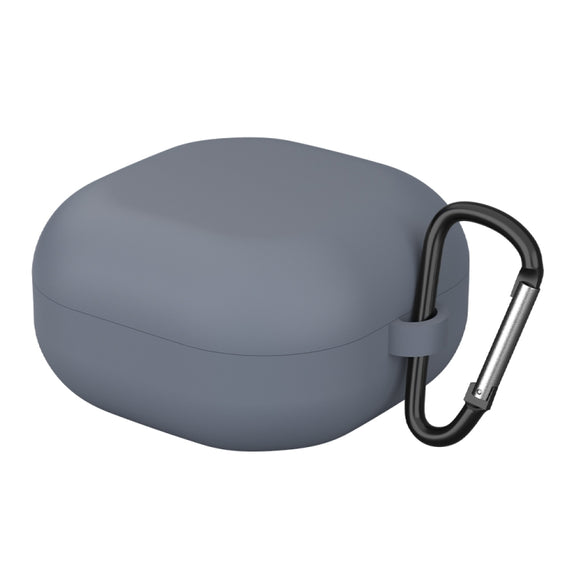 For New Samsung Galaxy Buds Live/Pro Solid Color Anti-fall Earphone Protective Case with Hook(Gray)