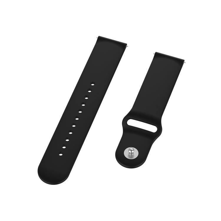 Compatible with Garmin Vivomove 3s / 4s 18mm Reverse Buckle Silicone Watch Band, Size: Small Code(Black) - Watch Bands by PMC TechLife | Online Shopping South Africa | PMC TechLife | Buy Now Pay Later Mobicred