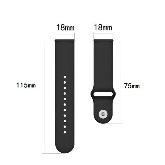 Compatible with Garmin Vivomove 3s / 4s 18mm Reverse Buckle Silicone Watch Band, Size: Small Code(Black)