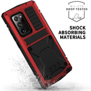 For Samsung Galaxy Note 20 Ultra R-JUST Shockproof Water-resistant Dust-proof Metal + Silicone Protective Case with Holder(Red)