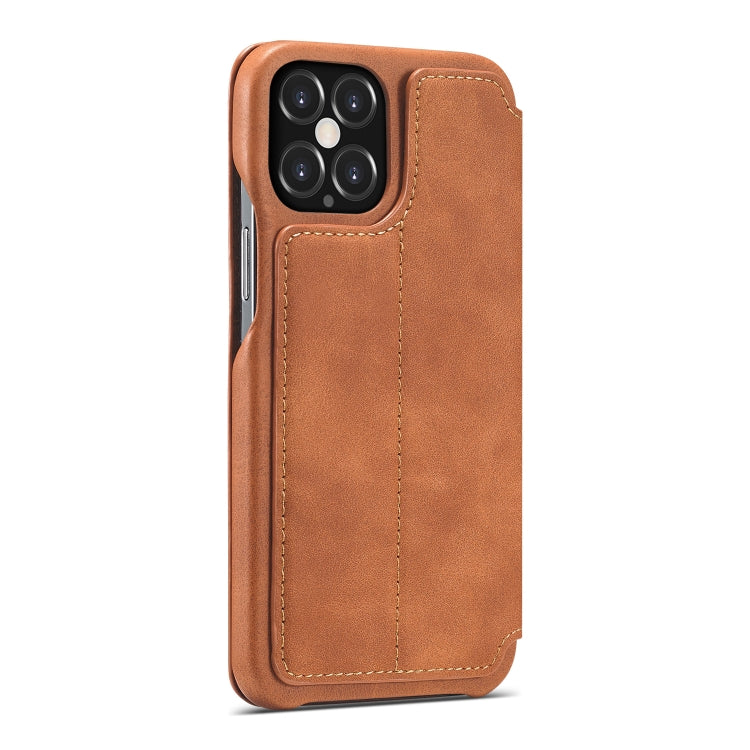 For iPhone 12 / 12 Pro LC.IMEEKE Hon Ancient Series Horizontal Flip Leather Case with Holder & Card Slot(Brown) - iPhone 12 / 12 Pro Cases by LC.IMEEKE | Online Shopping South Africa | PMC TechLife | Buy Now Pay Later Mobicred