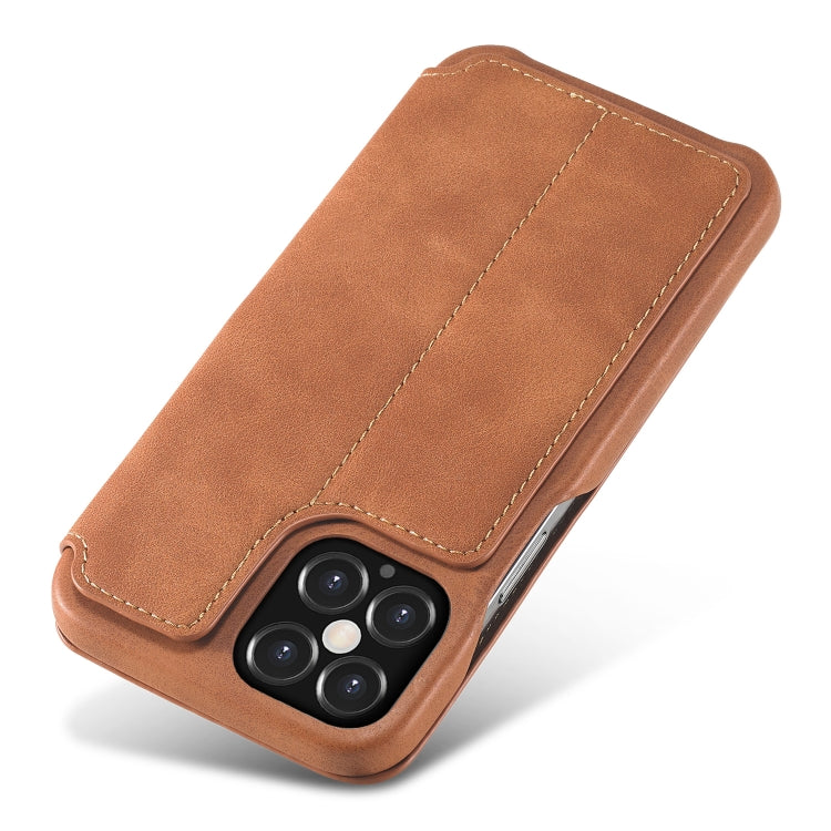 For iPhone 12 / 12 Pro LC.IMEEKE Hon Ancient Series Horizontal Flip Leather Case with Holder & Card Slot(Brown) - iPhone 12 / 12 Pro Cases by LC.IMEEKE | Online Shopping South Africa | PMC TechLife | Buy Now Pay Later Mobicred