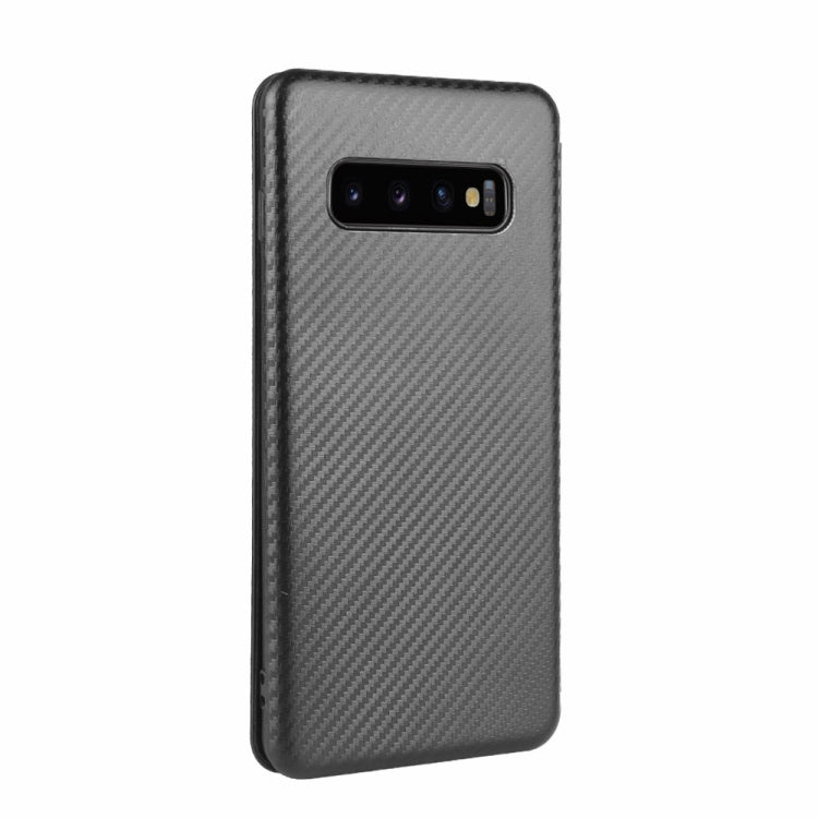 For Samsung Galaxy S10 Carbon Fiber Texture Horizontal Flip TPU + PC + PU Leather Case with Rope & Card Slot(Black) - free shipping - PMC TechLife - Order now!