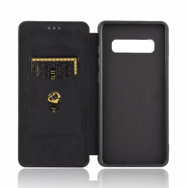 For Samsung Galaxy S10 Carbon Fiber Texture Horizontal Flip TPU + PC + PU Leather Case with Rope & Card Slot(Black) - free shipping - PMC TechLife - Order now!