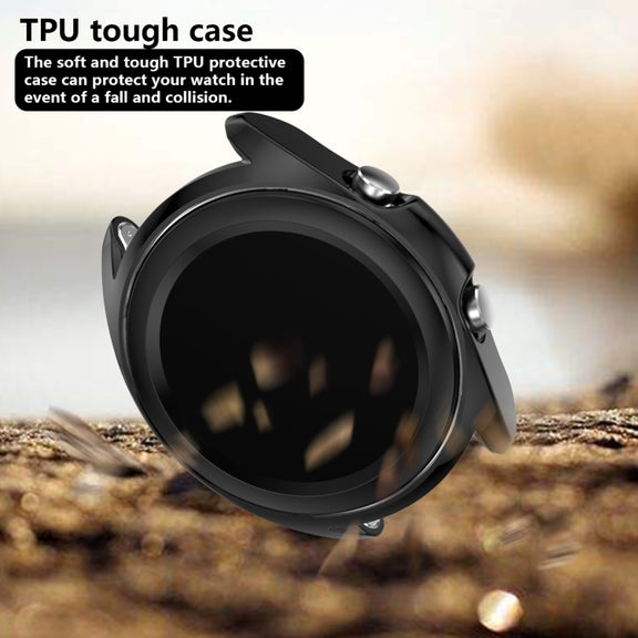 For Samsung Galaxy Watch 3 41mm Electroplating Hollow Half-pack TPU Protective Case(Black) - Watch Cases by ENKAY