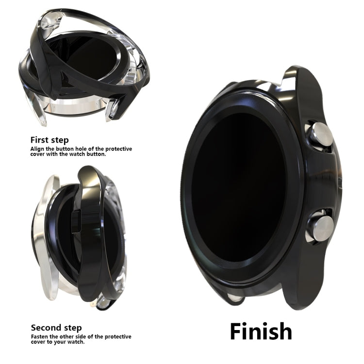 For Samsung Galaxy Watch 3 41mm Electroplating Hollow Half-pack TPU Protective Case(Black) - Watch Cases by ENKAY