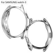 For Samsung Galaxy Watch 3 41mm Electroplating Hollow Half-pack TPU Protective Case(Silver) - Watch Cases by ENKAY