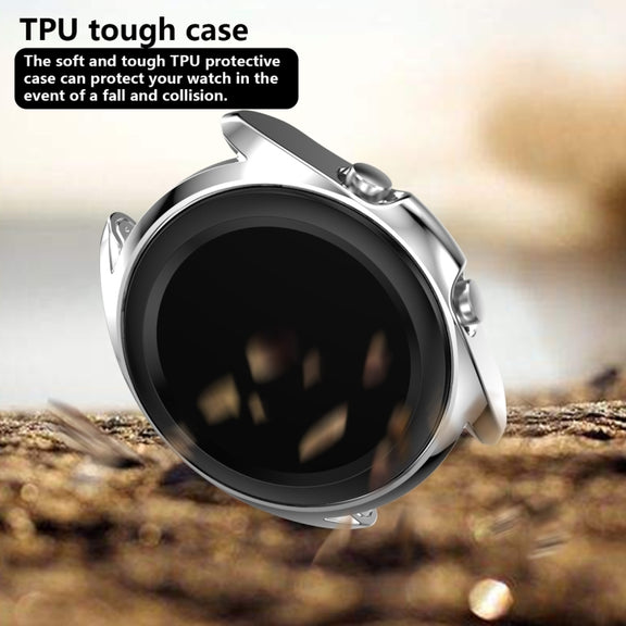 For Samsung Galaxy Watch 3 41mm Electroplating Hollow Half-pack TPU Protective Case(Silver) - Watch Cases by ENKAY