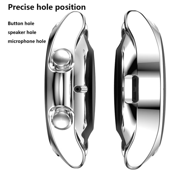 For Samsung Galaxy Watch 3 41mm Electroplating Hollow Half-pack TPU Protective Case(Silver) - Watch Cases by ENKAY