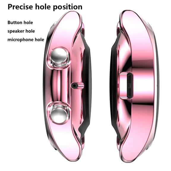 For Samsung Galaxy Watch 3 45mm Electroplating Hollow Half-pack TPU Protective Case(Fink) - Watch Cases by ENKAY