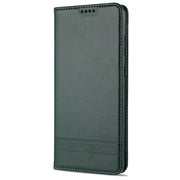 For Samsung Galaxy Note 10 Lite AZNS Magnetic Calf Texture Horizontal Flip Leather Case with Card Slots & Holder & Wallet(Dark Green)
