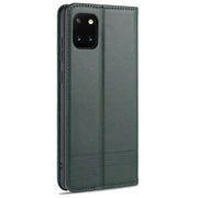 For Samsung Galaxy Note 10 Lite AZNS Magnetic Calf Texture Horizontal Flip Leather Case with Card Slots & Holder & Wallet(Dark Green)