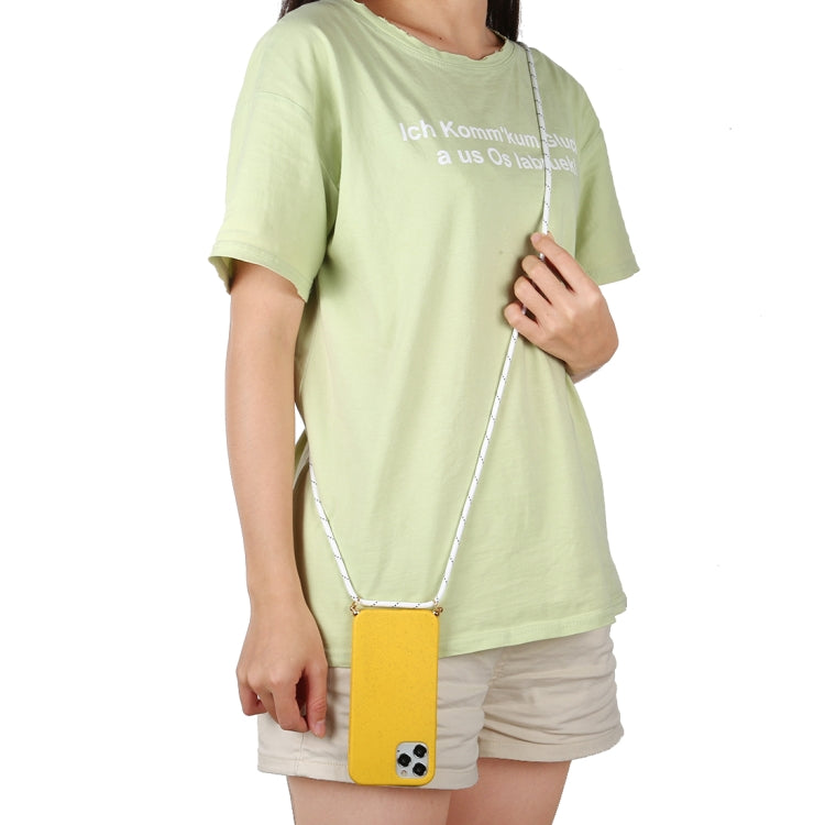 For iPhone 12 mini Wheat TPU Protective Case with Lanyard(Yellow)