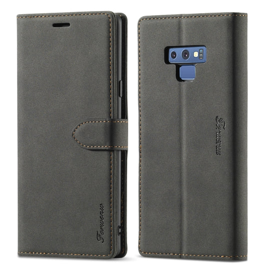 For Samsung Galaxy Note 9 Forwenw F1 Series Matte Strong Magnetism Horizontal Flip Leather Case with Holder & Card Slots & Wallet & Photo Frame(Black) - Galaxy Phone Cases by Forwenw | Online Shopping South Africa | PMC Jewellery | Buy Now Pay Later Mobicred