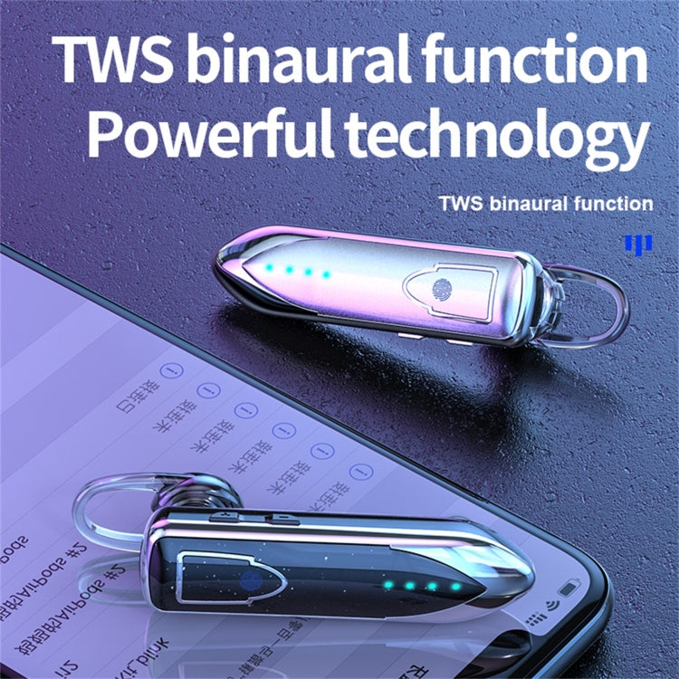 ME-3 Bluetooth 5.0 Business Style Touch Switch Bluetooth Earphone(Purple) - Bluetooth Earphone by PMC TechLife | Online Shopping South Africa | PMC TechLife