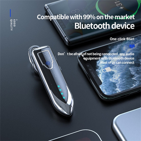 ME-3 Bluetooth 5.0 Business Style Touch Switch Bluetooth Earphone(Blue)