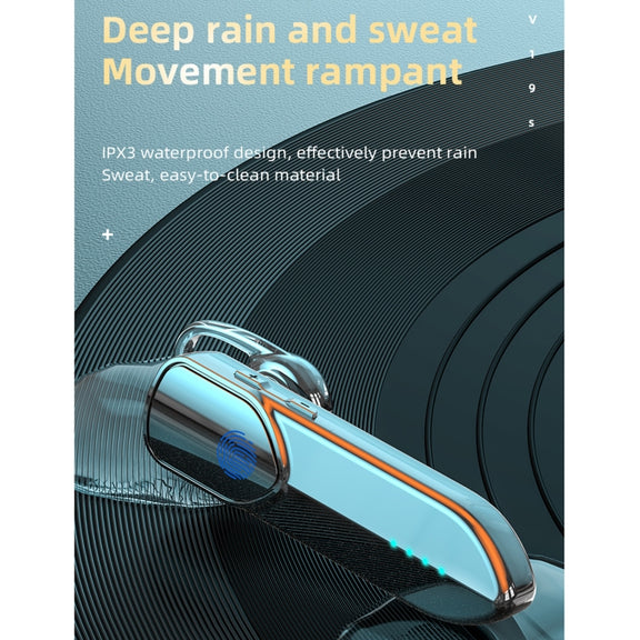 V19S Bluetooth 5.0 Business Style Fingerprint Touch Bluetooth Earphone(Black)