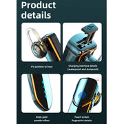V19S Bluetooth 5.0 Business Style Fingerprint Touch Bluetooth Earphone(Silver)