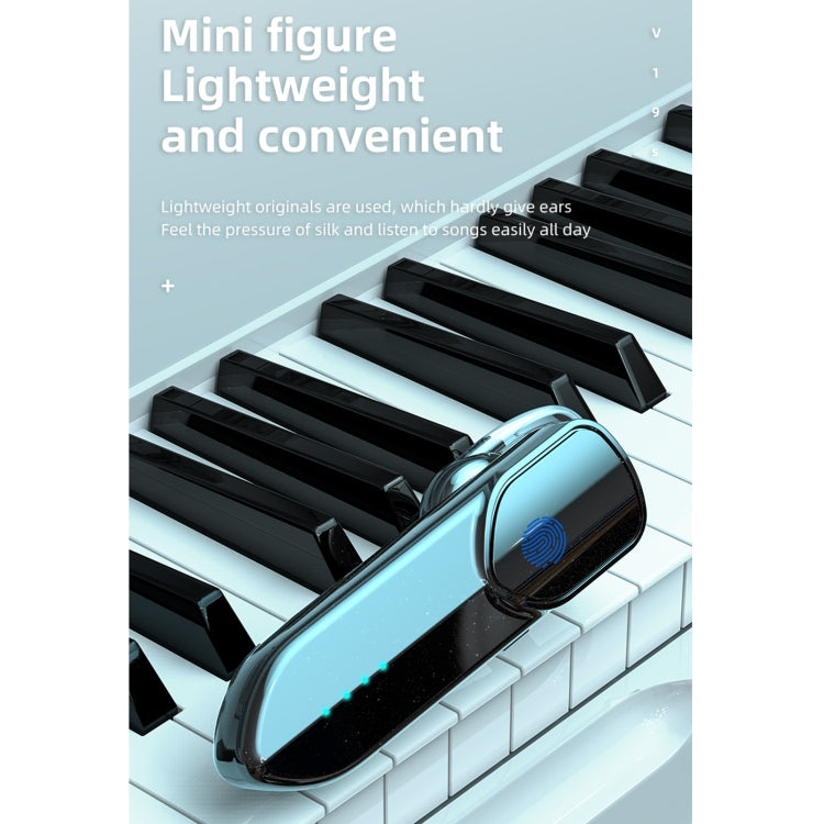 V19S Bluetooth 5.0 Business Style Fingerprint Touch Bluetooth Earphone(Silver) - Bluetooth Earphone by PMC TechLife | Online Shopping South Africa | PMC TechLife