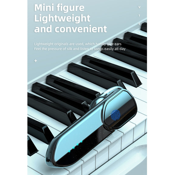 V19S Bluetooth 5.0 Business Style Fingerprint Touch Bluetooth Earphone(Black)