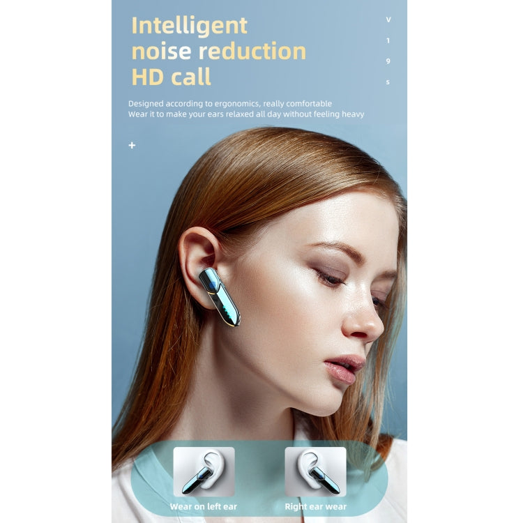V19S Bluetooth 5.0 Business Style Fingerprint Touch Bluetooth Earphone(Black)