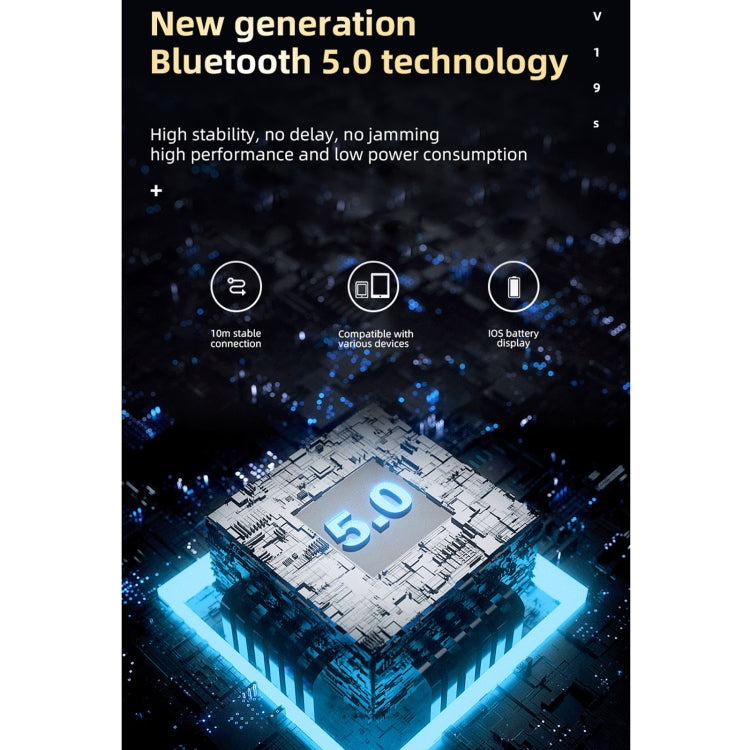 V19S Bluetooth 5.0 Business Style Fingerprint Touch Bluetooth Earphone(Silver) - Bluetooth Earphone by PMC TechLife | Online Shopping South Africa | PMC TechLife