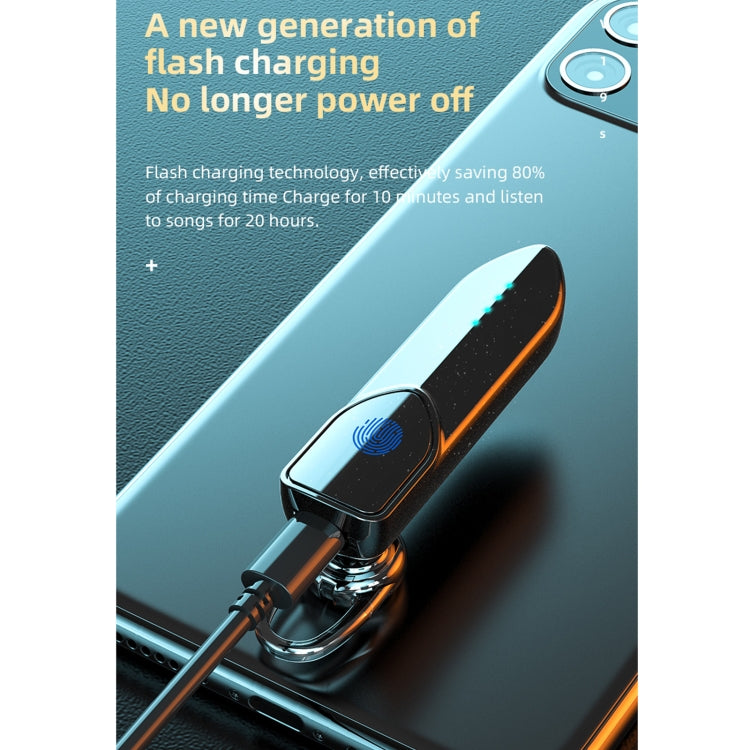 V19S Bluetooth 5.0 Business Style Fingerprint Touch Bluetooth Earphone(Silver) - Bluetooth Earphone by PMC TechLife | Online Shopping South Africa | PMC TechLife