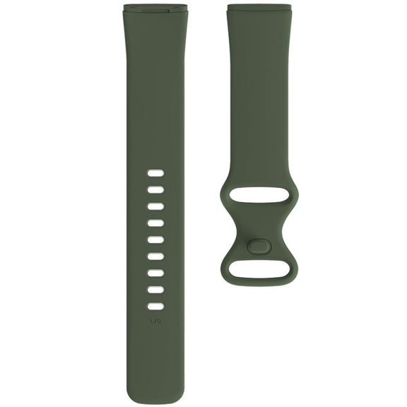 For Fitbit Versa 4 / Versa 3 / Sense 2 / Sense Silicone Watch Band, Size: L(Dark Green)