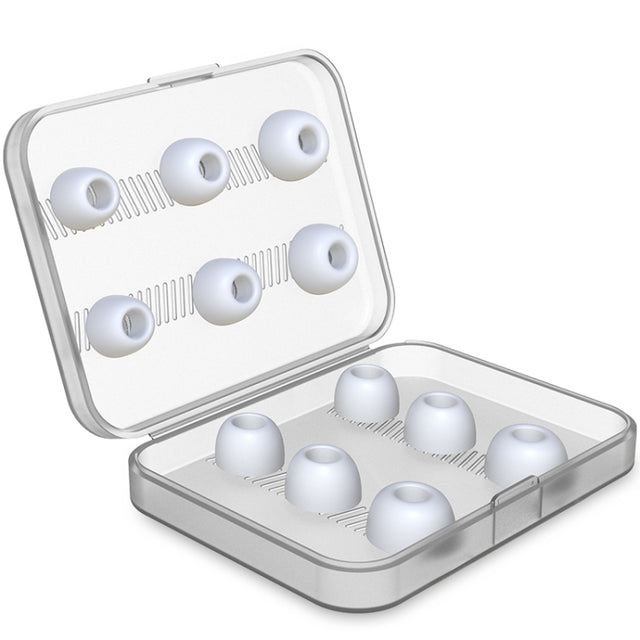 12 PCS Wireless Earphone Replaceable Silicone Ear Cap Earplugs for AirPods Pro, with Storage Box(White)