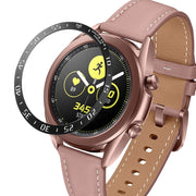 For Samsung Galaxy Watch 3 41mm Smart Watch Steel Bezel Ring, A Version(Black Ring White Letter) - Watch Cases by ENKAY