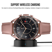For Samsung Galaxy Watch 3 41mm Smart Watch Steel Bezel Ring, A Version(Black Ring White Letter) - Watch Cases by ENKAY