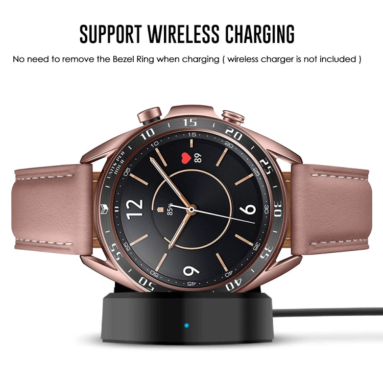 For Samsung Galaxy Watch 3 41mm Smart Watch Steel Bezel Ring, A Version(Black Ring White Letter) - Watch Cases by ENKAY