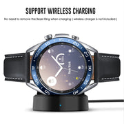 For Samsung Galaxy Watch 3 41mm Smart Watch Steel Bezel Ring, A Version(Blue Ring White Letter) - Watch Cases by ENKAY