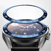 For Samsung Galaxy Watch 3 41mm Smart Watch Steel Bezel Ring, A Version(Blue Ring White Letter) - Watch Cases by ENKAY