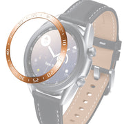 For Samsung Galaxy Watch 3 41mm Smart Watch Steel Bezel Ring, A Version(Rose Gold Ring White Letter) - Watch Cases by ENKAY