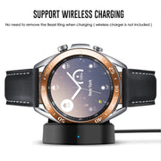 For Samsung Galaxy Watch 3 41mm Smart Watch Steel Bezel Ring, A Version(Rose Gold Ring White Letter) - Watch Cases by ENKAY