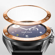 For Samsung Galaxy Watch 3 41mm Smart Watch Steel Bezel Ring, A Version(Rose Gold Ring White Letter) - Watch Cases by ENKAY