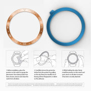 For Samsung Galaxy Watch 3 41mm Smart Watch Steel Bezel Ring, A Version(Rose Gold Ring White Letter) - Watch Cases by ENKAY