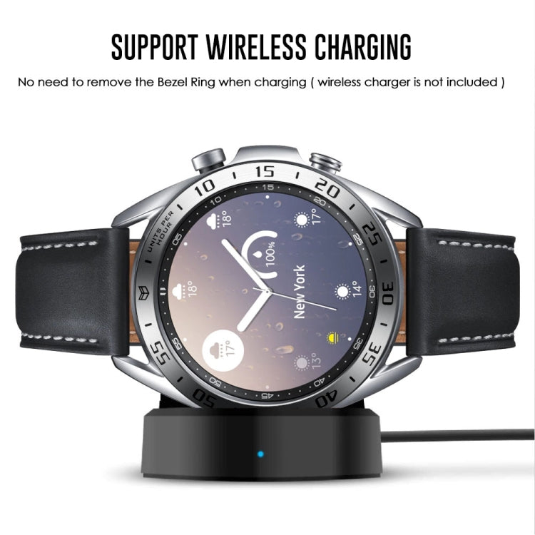 For Samsung Galaxy Watch 3 41mm Smart Watch Steel Bezel Ring, A Version(Silver Ring Black Letter) - Watch Cases by ENKAY
