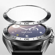 For Samsung Galaxy Watch 3 41mm Smart Watch Steel Bezel Ring, A Version(Silver Ring Black Letter) - Watch Cases by ENKAY